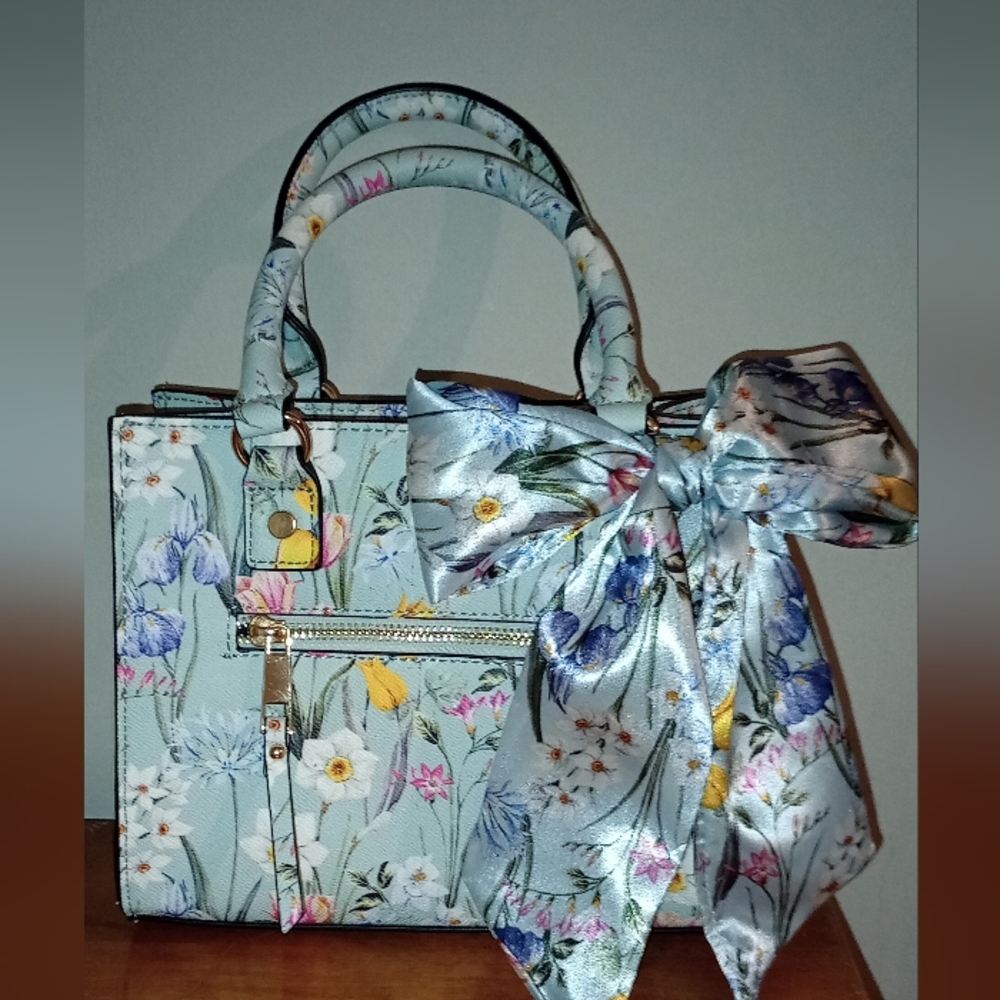 Aldo Mint Floral Bow Preilla Satchel NWT